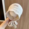 Pompom Baby Knit Hat Ear Protection Lacing Bonnet Soft Earflap Hats  For Kids