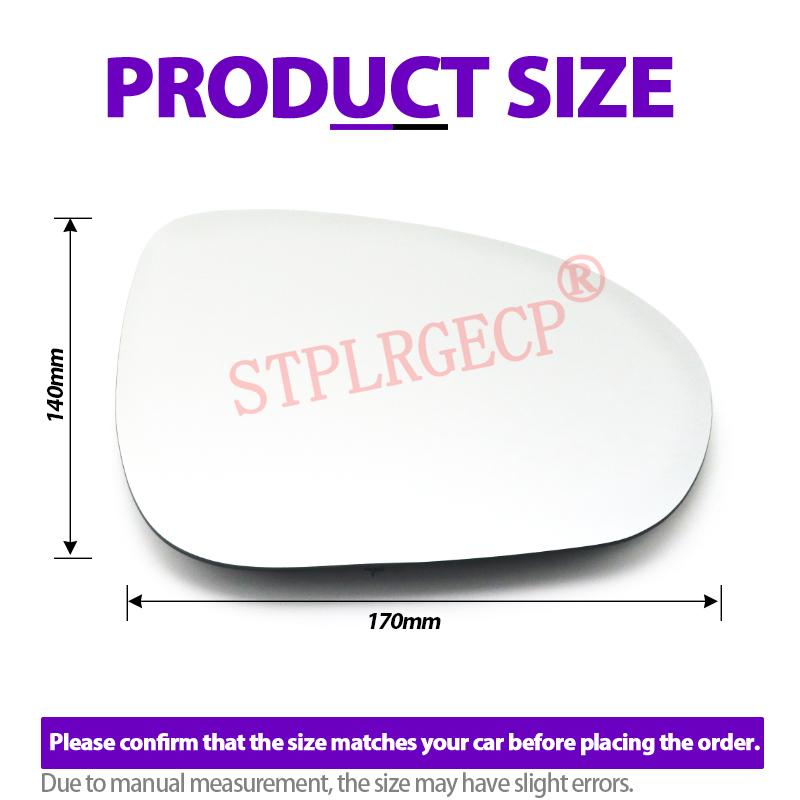 Car Exterior Side Electric Rearview Mirror Lens with Heating Heated Glass with Base for Fiat 500X 2014-2024 LH RH