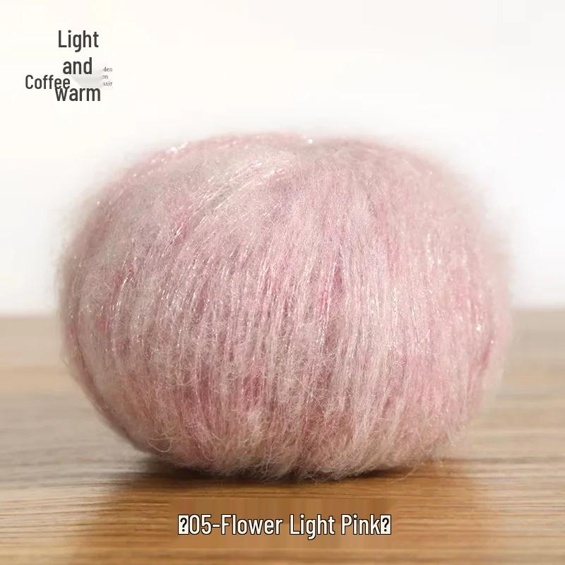 Hand-Knitted Glitter Mohair Wool Sweater and Scarf Coat