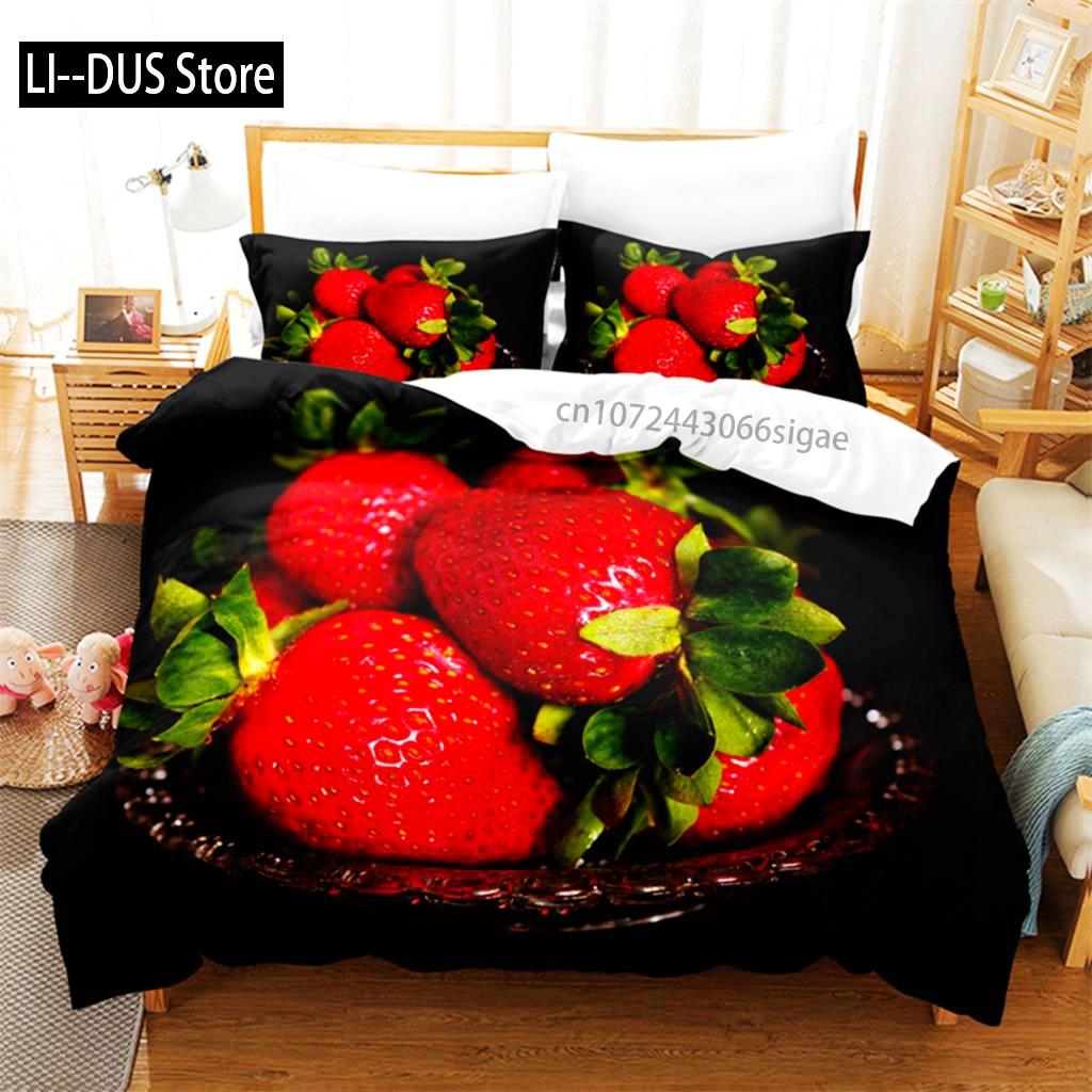 Summer Fruit Queen Bedding Set Duvet Cover Set Bedding Digital Printing King Size Duvet Cover Set Bedding Sets