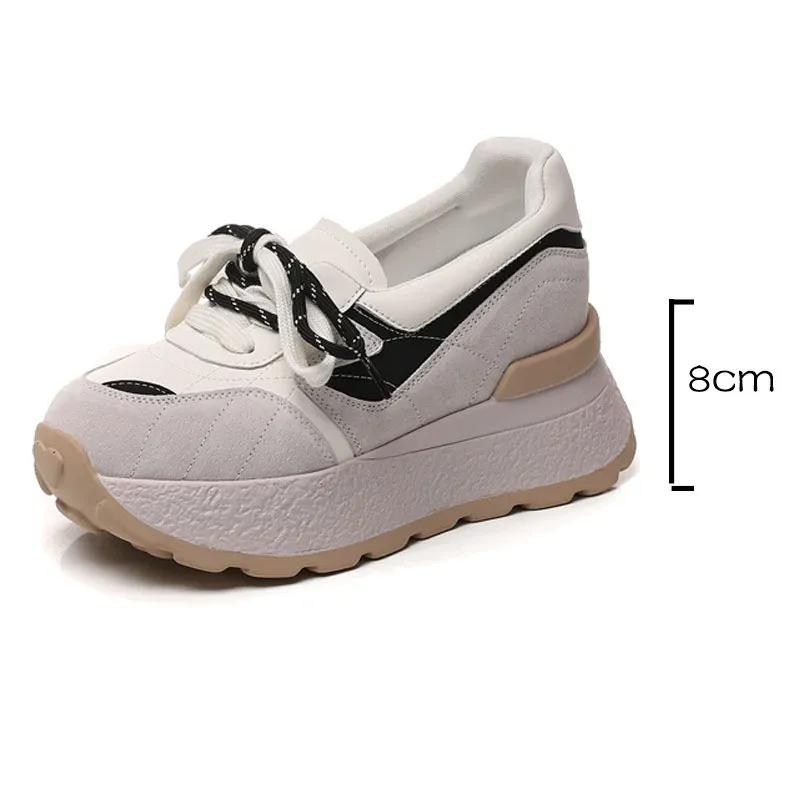 

Fujin 8 см синтетические кожаные мокасины модные удобные летние микрофибровые толстые кроссовки на шнуровке женские вулканизированные туфли на платформе и танкетке 34 белый