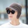 Men's Hats for Men's Winter Plus Velvet Thickened Knitted Wool Hats for Cycling Warm Cotton Hats for Windproof Baseball Caps for Thickened Warm