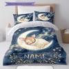 Custom Name,Moon Animal Pattern Bedding Home Decoration Birthday Gift ( 1 duvet cover + 2 pillowcase, without core),fan merchandise.