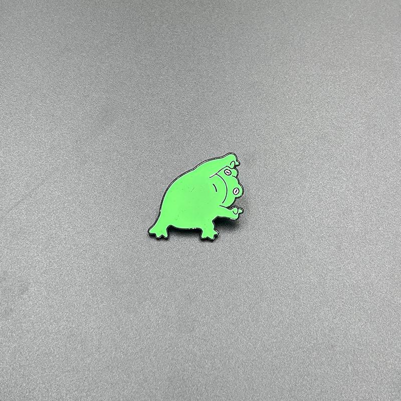 Creative Green Frog Cartoon Brooch - Funny Metal Badge