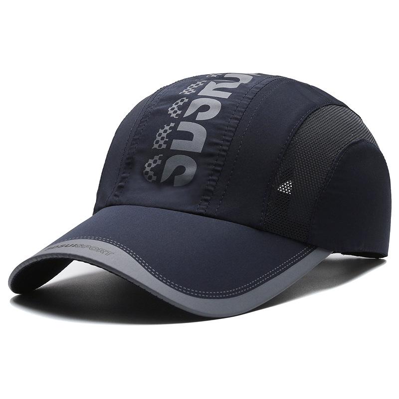 

Чоловічий літній сітчастий швидковисихаючий сонцезахисний капелюх - Дихаюча вулична бейсболка із захистом від сонця Adjustable темно-синього кольору