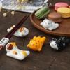 Cute Cat Chopstick Rests, Ceramic Chopstick Holders, Set of 5, for Home, Study, Dining Table, Izakaya