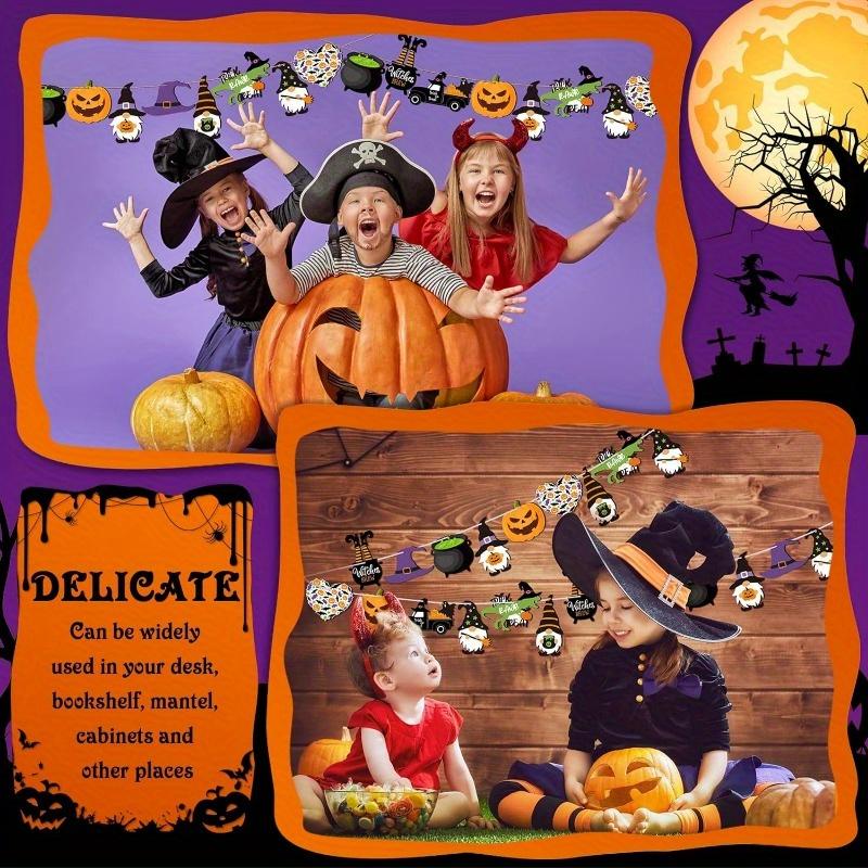 30 Stück Halloween Holzanhänger Halloween Baumschmuck Halloween Holzausschnitte mit Schnüren