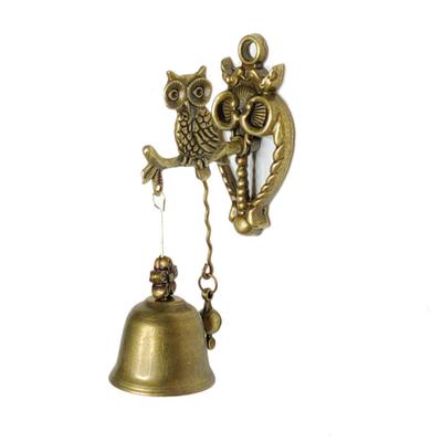 Campainha de Porta Animal Sino de Ferro Metal Sino de Vento Decoração de Parede Formato de Elefante Coruja Estilo Retrô Vintage Sino Decorativo