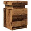 VidaXL Table de chevet et LED vieux bois 35x39x55 cm bois d'ingénierie, meuble de chevet, table d'appoint, armoire de lit, 857654