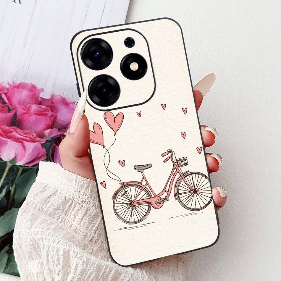 For Tecno Spark 10 Pro Phone Case Spark 10Pro 4G KI7 Elegant Floral Cat Printing Soft Silicone TPU Cases