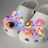 LED Lighted Animals Shoe Charms Pink Hamster Pig Shoe Decorations Pins Women Gifts Dog Cat Penguin Clog Accessories