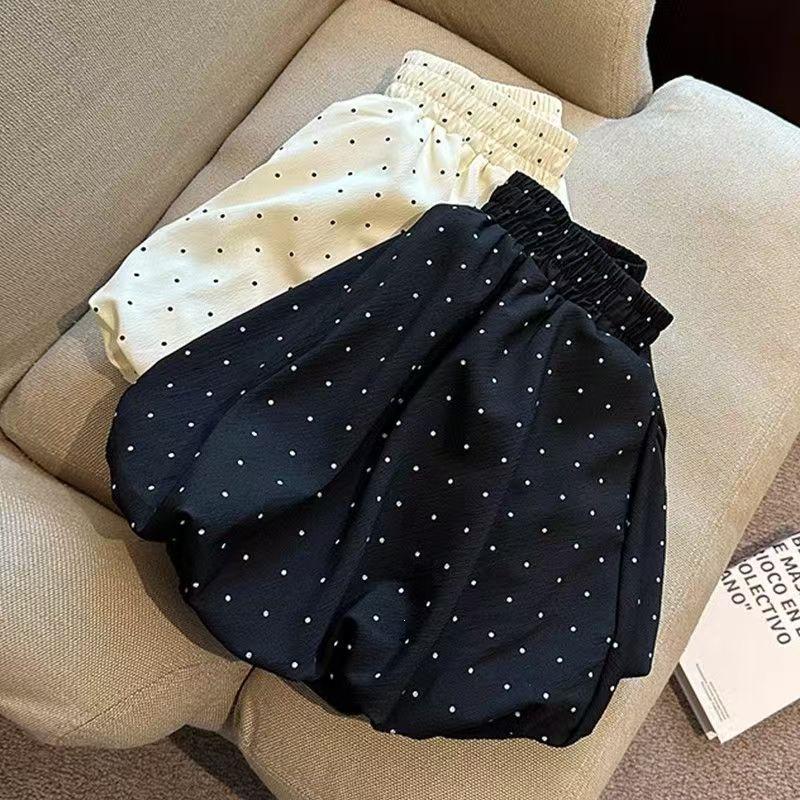 Apricot Polka Dot High-Waist Midi Skirt - Women's Summer 2026 A-Line Fluffy Textured Skirt