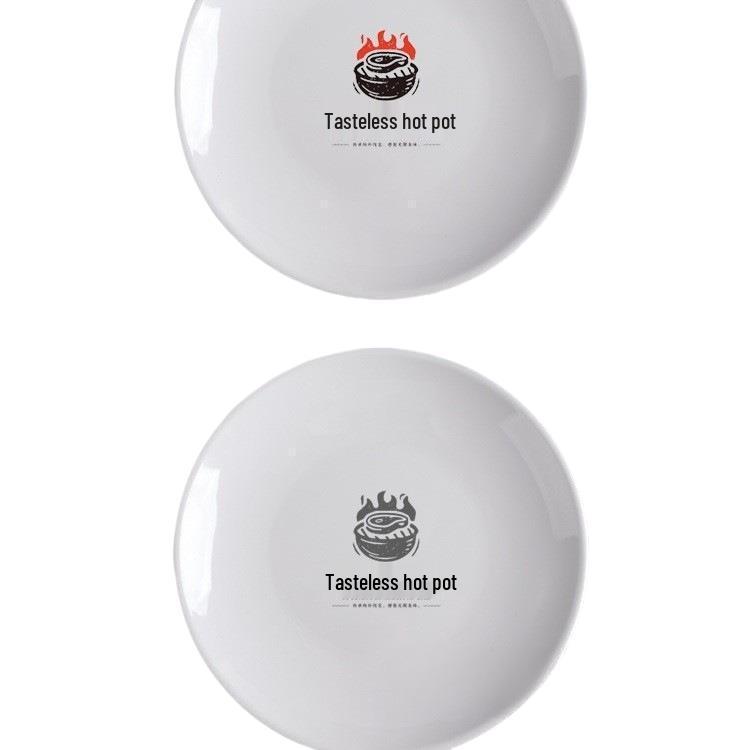 Runde Essteller im Melamin-Porzellan-Stil mit Seidenblumen-Design für Restaurants und Hotels