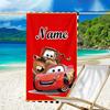 1pc Cars2 Beach Towel with Custom Name, Beach/Swimming/Bath/Picnic/Camping Towel, Suitable for Seaside Beaches
