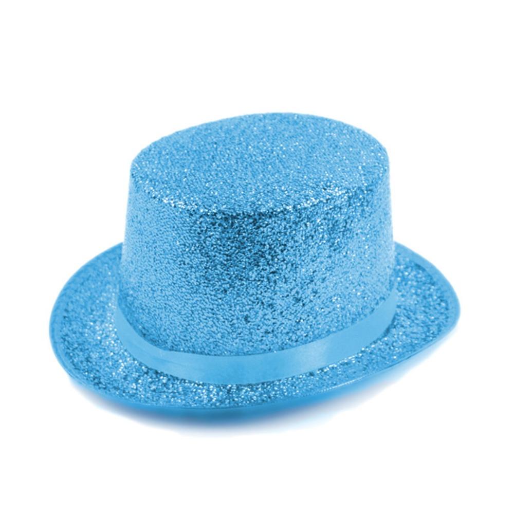 

Retro Glitter Top Hat Multicolor Durable Lightweight Glittering Magician Hat Polyester British Style Bowler Jazz Hat Gatherings светло-синий