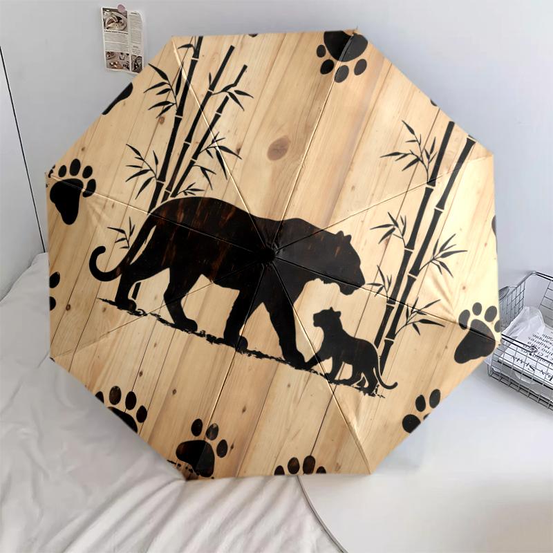 

1 PC Automatic Folding Umbrella - Forest Animals Pattern, Portable & Foldable Design with 8 Ribs, Christmas Birthday Gifts