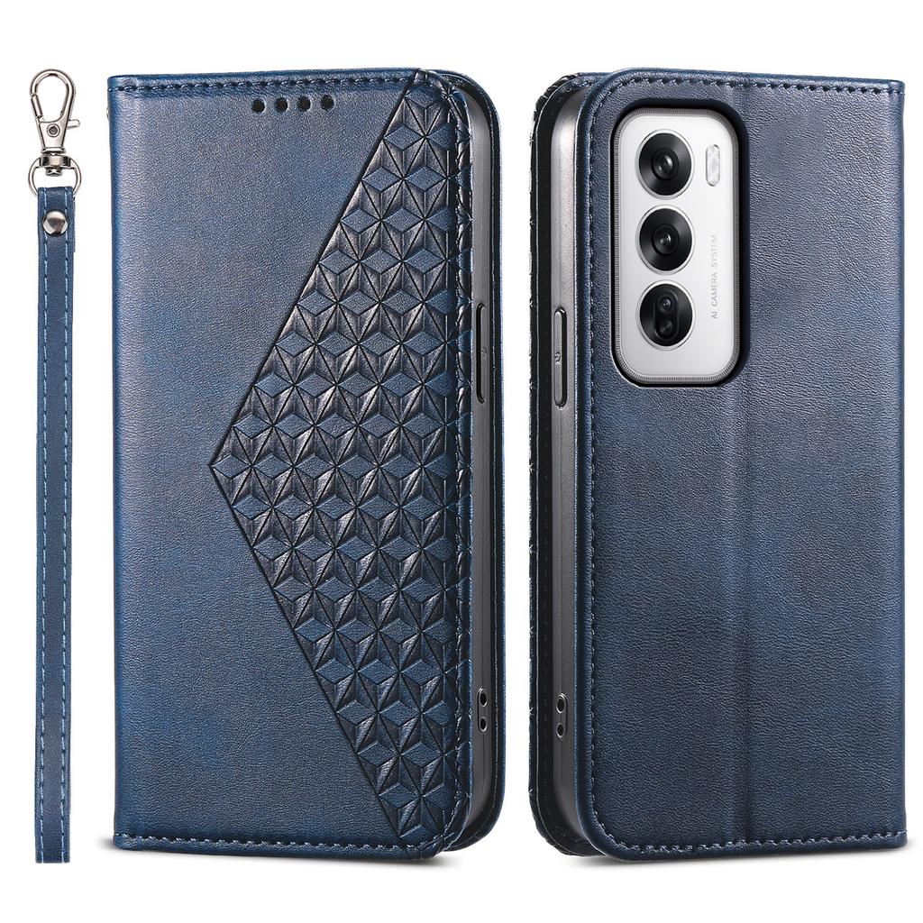 For Oppo Reno12 5G (Global) Case PU Leather Wallet Phone Cover Calf Texture