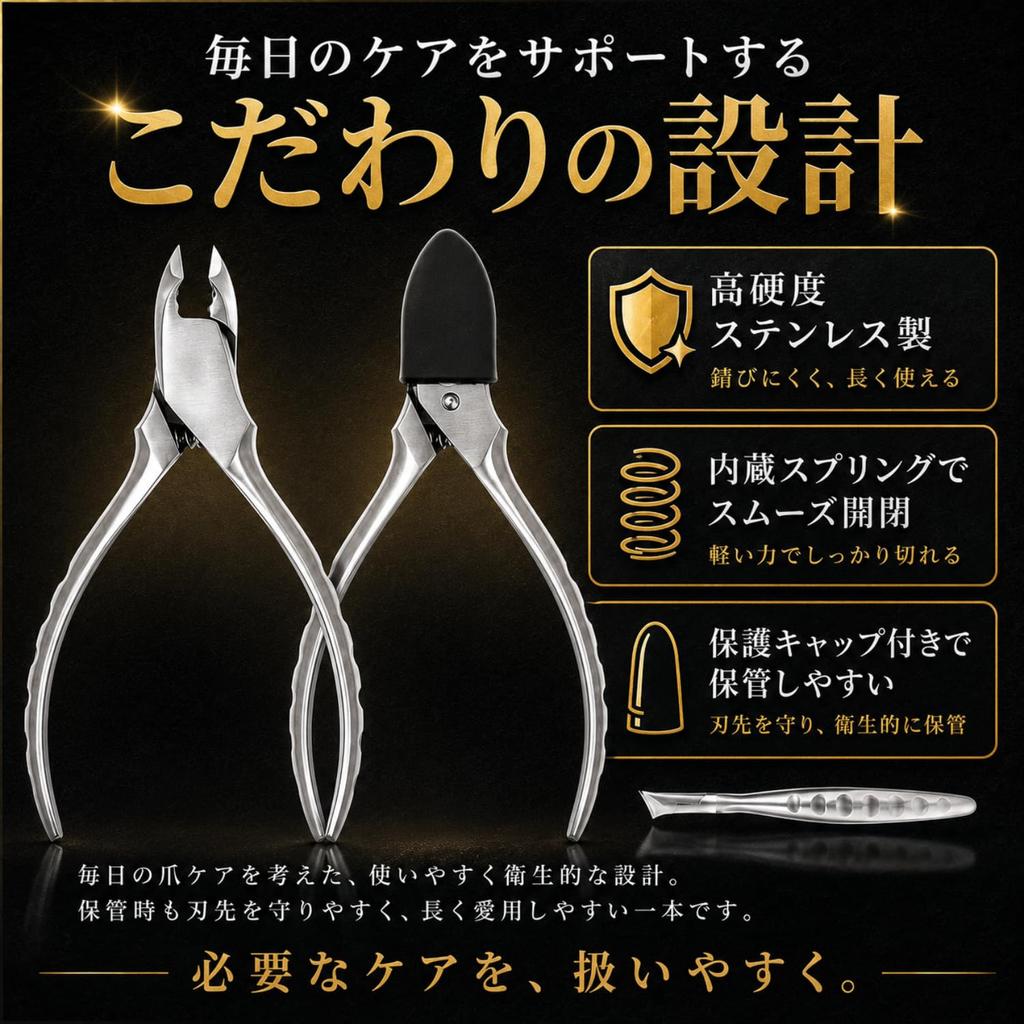 By a Specialist Clinic for Ingrown TSURGI Nail Clippers Nippers Self Nail Care Set with Glass Nail File For Ingrown Deformed and Feet Stainless Steel