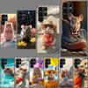 Cute Hamster Phone Case For Samsung Galaxy S24 S23 S21 S20 FE S22 S26 Ultra S25 Edge S10 Plus Cover Clear TPU Capa Shell Coque S