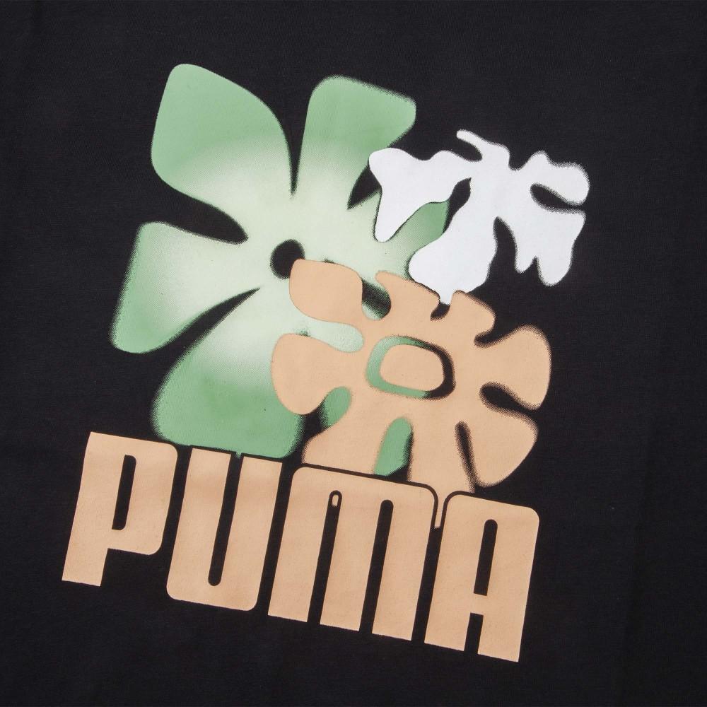 Puma Basic Graphic Flower Comfortable Casual Printed Short Sleeve T-Shirt Men Tops Black 68436701