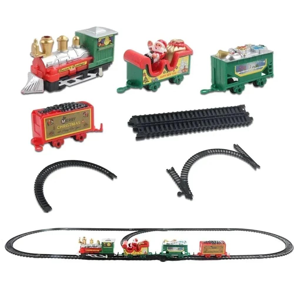 Electric Train Set Mini Santa Claus Rail Car Toy Creative Christmas Tree Decoration Kids Education Toy Christmas Gift