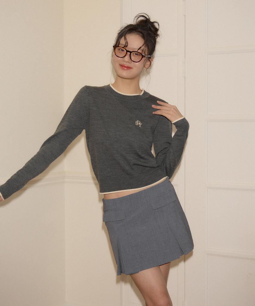 SALON DE YOHN Logo Basic Knit_ Gray