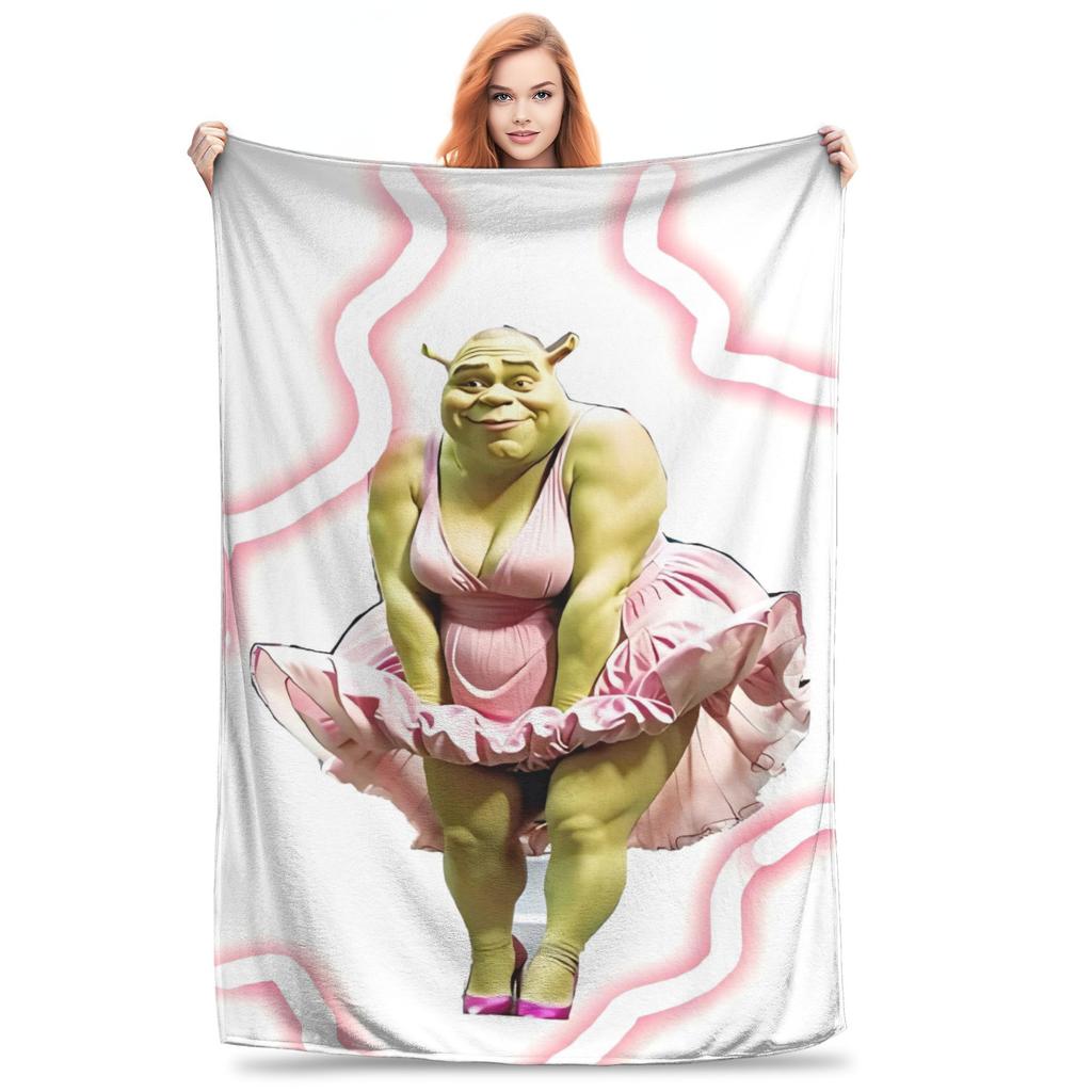 Warme weiche Decken Junge Mädchen Dekorative Shreks Witzige Memes Überwurfdecke Flanell-Bettüberwurf Wohnzimmer Neuheit Sofa-Bettbezug