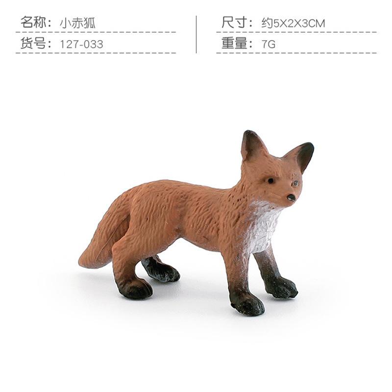 Simulation Forest Animal Set Model 10-Piece Fox Mink Bear Beaver Piglet Desktop Static Ornament Toy Batch