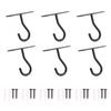 6 Piece Ceiling Hooks For Hanging Plant, Black Metal Hanger For Indoor And Outdoor Plant Pots Holder