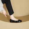 Autumn patent leather small single shoes women, bow lace-up small leather shoes one pedal large size Doudou shoes