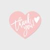 30pcs/pack Heart Pink Thank You Card For Supporting Business Package Decoration "Gorgeous Thanks" Business Card 6cm*7cm