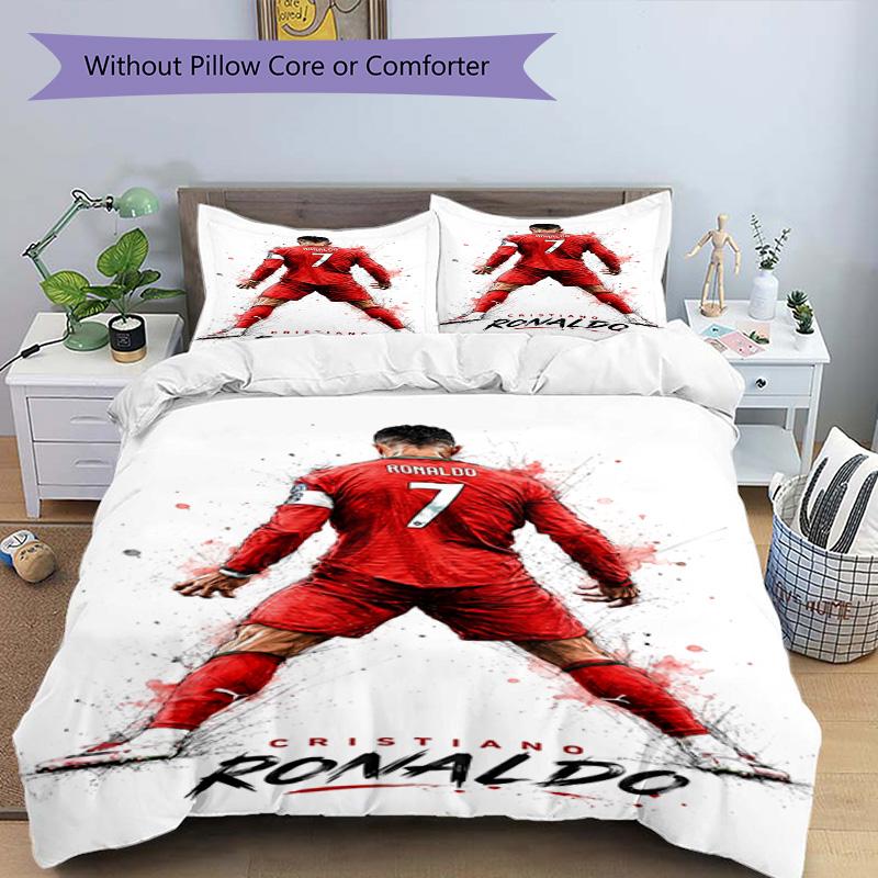 Ronaldo Champions League Ruhm Bettwäsche-Set, Atmungsaktiver Bettbezug mit Kissenbezügen, Weiche Bettwäsche für Schlafzimmer Heimdekoration, Perfektes Festival Bi