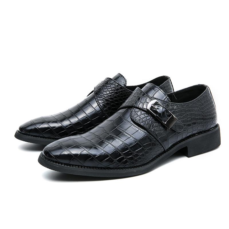 Men's Shoes Large Size New Casual Leather Shoes Fashion One-pedal Loafers Monk Shoes British Trendy Shoes