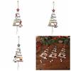 Tree-shaped Wooden Door Signs Snowman Santa Door Bell Christmas Wooden Pendant Scene Decor