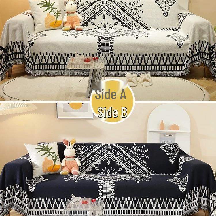 All-Season Universal Knitted Sofa Cover for Single or Three-Person Sofa
