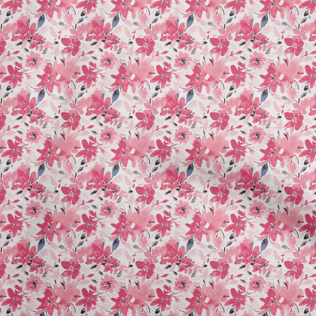 oneOone Cotton Flex Gray Fabric Abstract Watercolor Floral Fabric For Sewing Printed Craft Fabric By The Yard 40 Inch