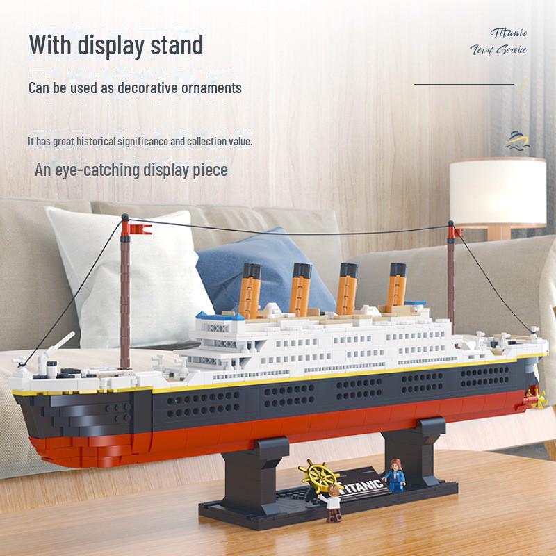 Mini Modelo de Navio Titanic Blocos de Construção Brinquedo Educacional para Crianças