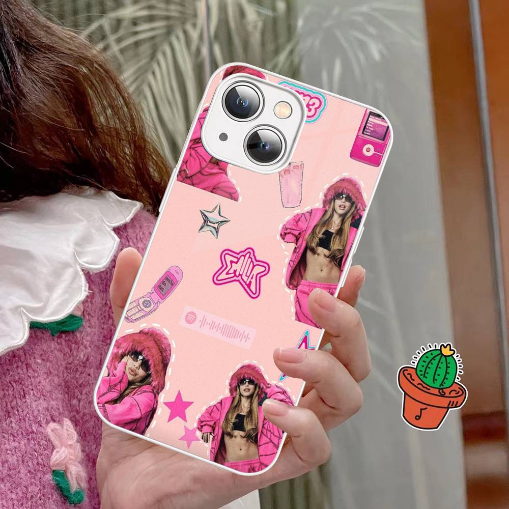 Emilia Mernes Mp3 Phone Case Tempered Glass For iphone 14 13 12 11 Pro Mini XS MAX 14Plus X XS XR Fundas