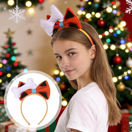 Headband Bow Bone Decoration Lightweight Elastic Stable Fit Headband Halloween Daily Wear Hair
