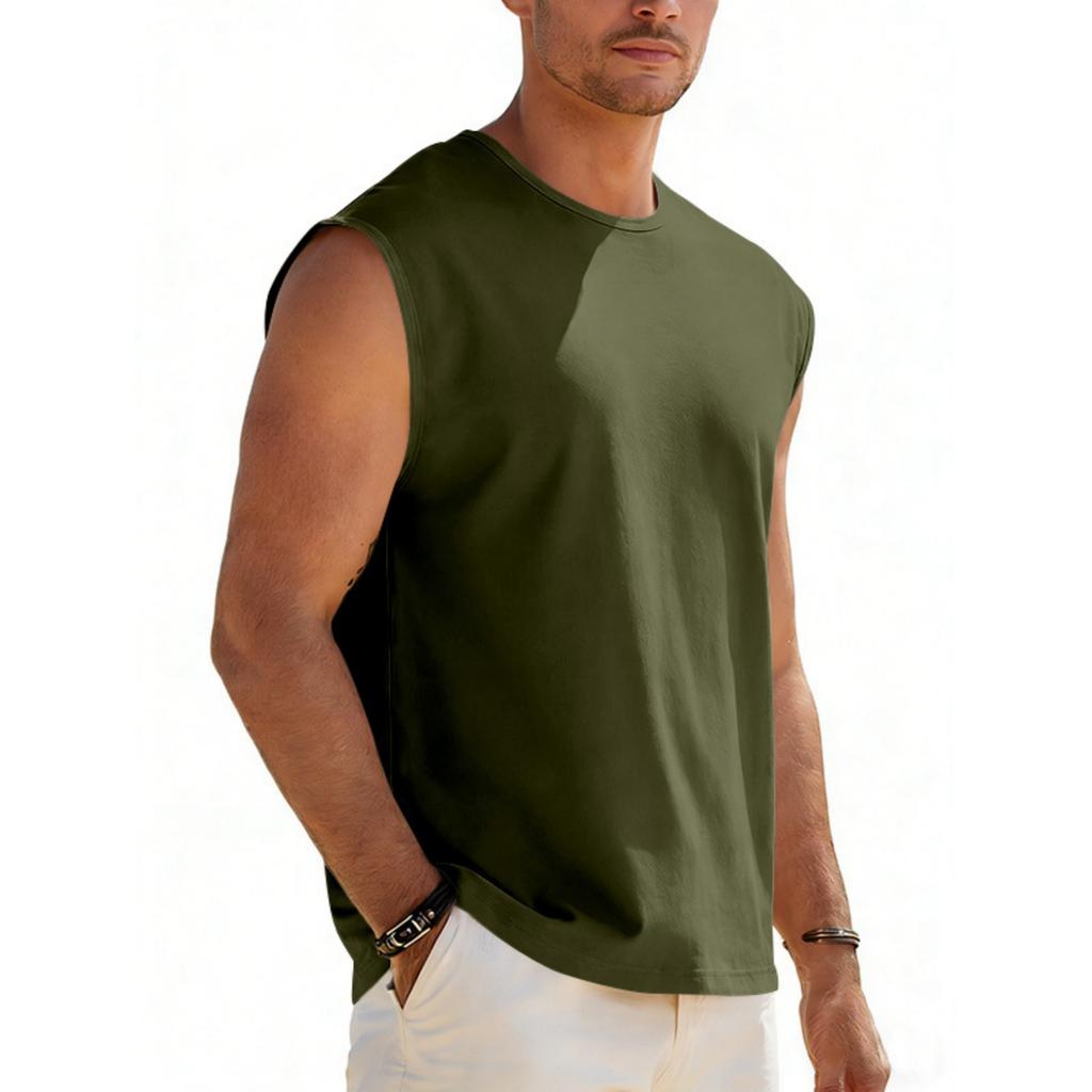 Herren Rundhals Ärmellos Locker Atmungsaktiv Sportliches Tanktop für Training Fitness Freizeitkleidung