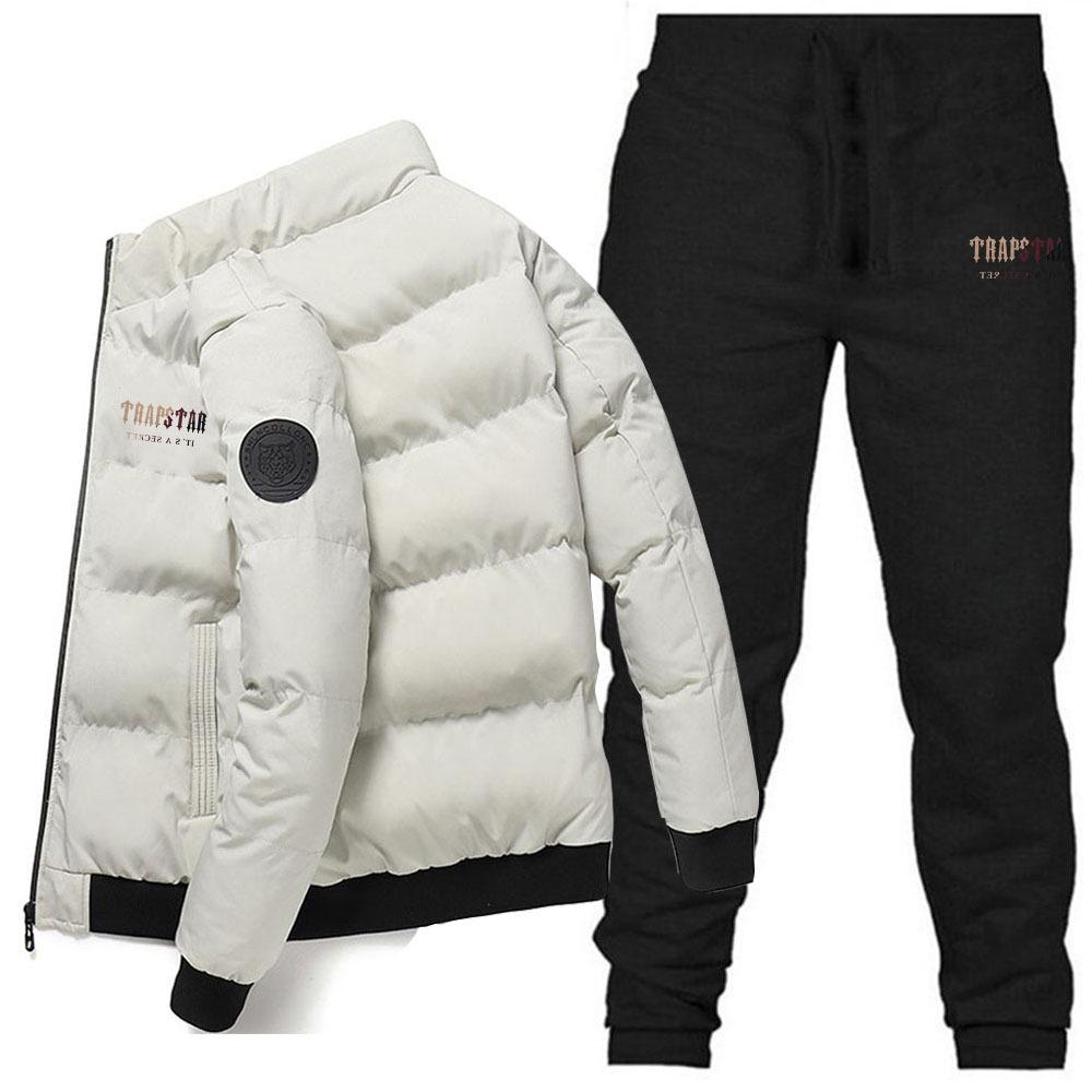 Men's Winter Stand-up Collar Cotton-Padded Jacket & Trousers Set – Thick, Warm Down Cotton Casual Wear
