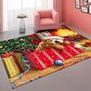 Large Crystal Velvet Non-Slip Water-Absorbent Christmas Carpet for Living Room and Bedroom