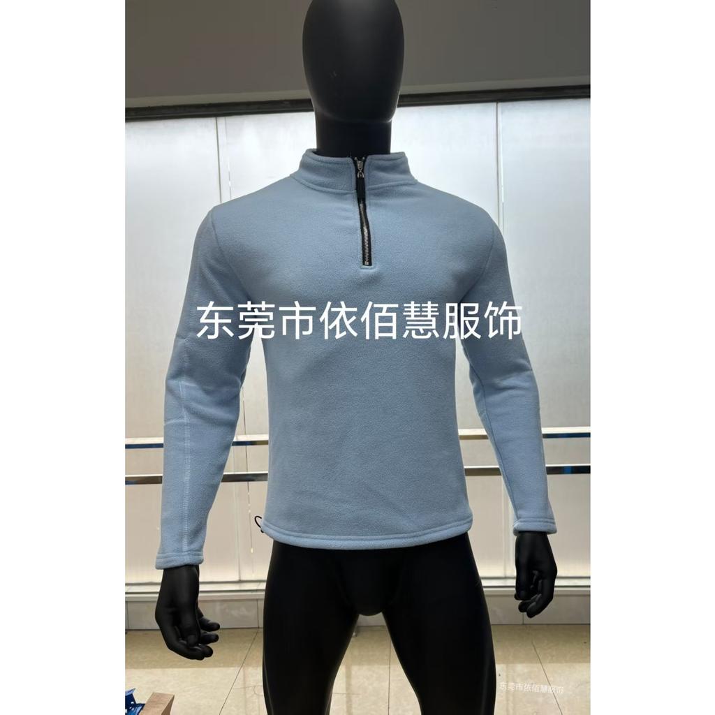 Herren Herbst Winter Halbreißverschluss Stehkragen Unifarben Fleece Lässiges Mode Oberteil