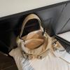 Borsa a Spalla Grande Capacità con Cuciture Colorate Borsa a Tracolla Leggera da Donna con Tasche Multiple