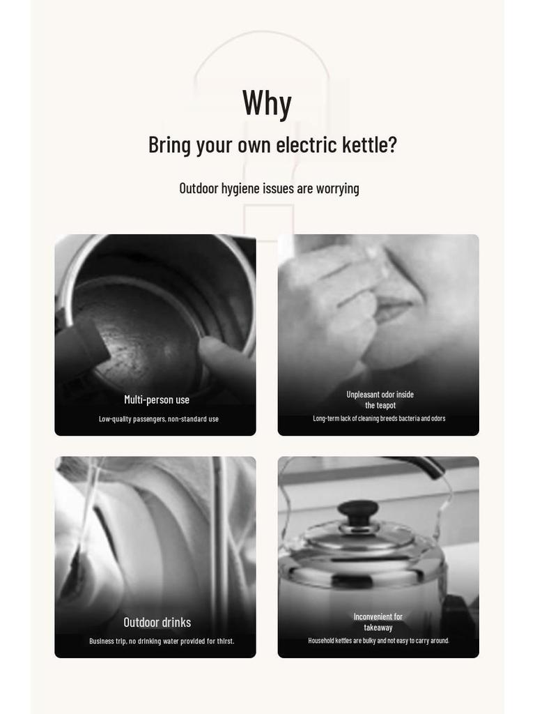 Compact Electric Folding Silicone Kettle with Auto Power-Off for Travel