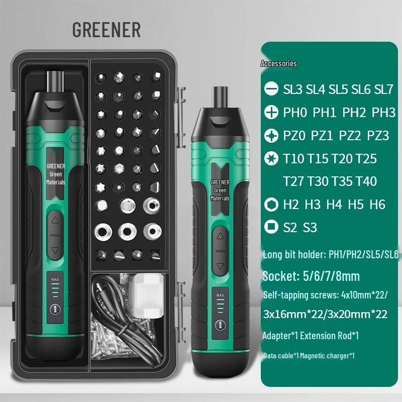 Green Forest Cordless Electric Screwdriver Set CN plug (adapter included)