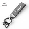 HAZJ3 Luxury Leather Car Keychain Auto Logo Keyring Accessories Women Men Gifts For Skoda Yeti VRIS Octavia A5 A7 Karoq Kamiq Fabia