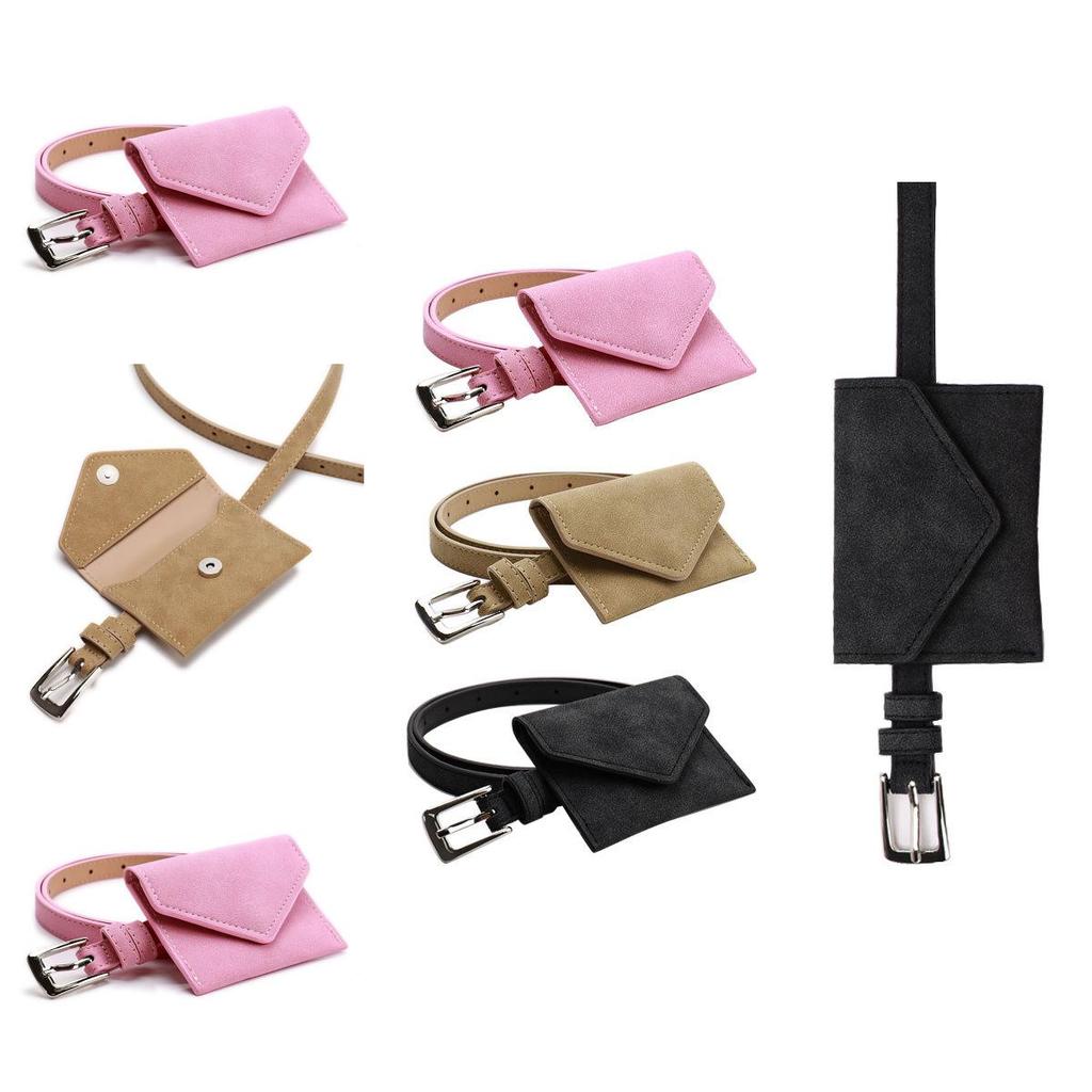 Suede Waist Pack For Women With Solid Color Design Small Crossbody Bag
