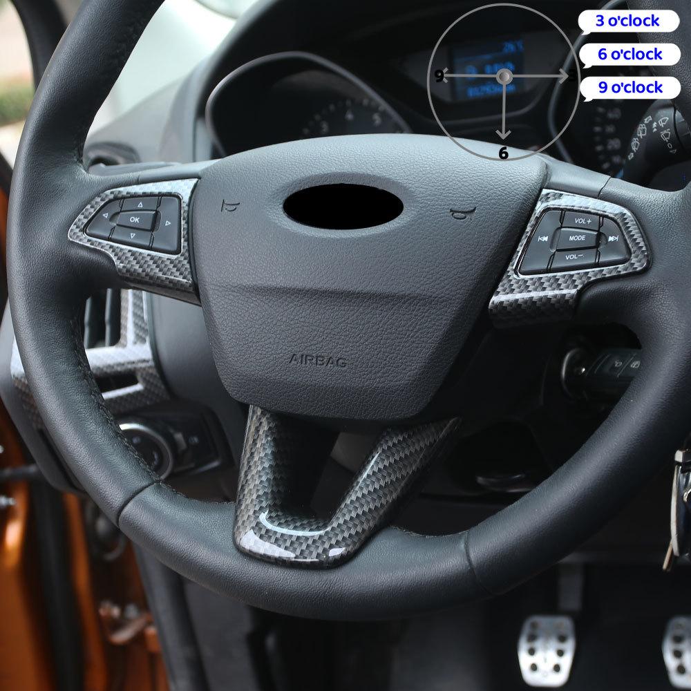 Steering Wheel Decoration Moilding Frame Cover Trim for Ford Focus 3 MK3 2015 2016 2017 2018 Car Interior Style