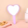 Heart-Shaped Peach Handle Mirror: Cute Handheld Makeup Mirror for Girls, Single-Sided Small Gift